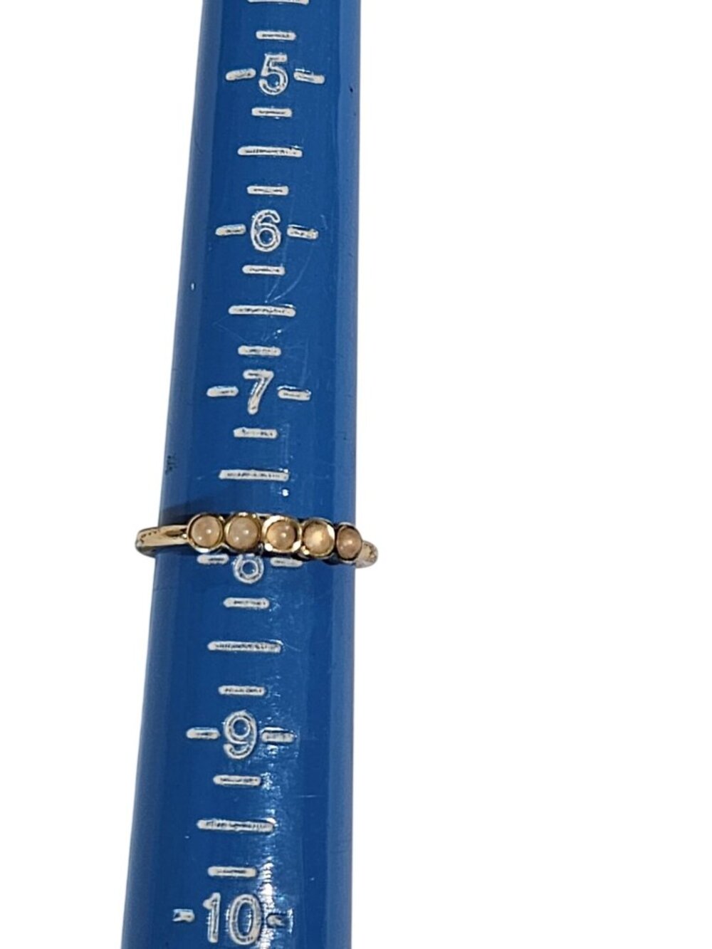 Goldtone Clear Cabochon Ring Size 7.75
